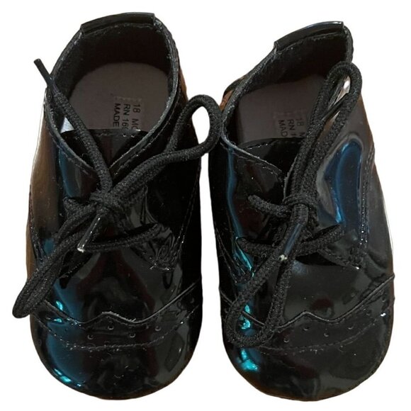Other - Black Patent Toddler Boy Soft Sole Dress Tie Shoes - 18M